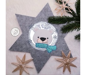 Stickdatei - Winterfreunde Doodle Appli Pinguin